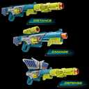 Nerf Rebel Ops Deadeye Blaster, 24 Nerf Elite Foam Darts, Shieldstock & Scope-Barrel Attachments, Kids Gift Toys, Ages 8+
