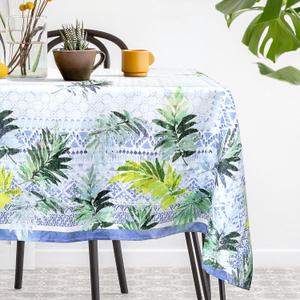 Rectangle Tablecloth 52x70 Inch Washable Table Cover Tropical Plant Leaves, Floral Table Cloth for Kitchen Dining Indoor Outdoor Tabletop Decoration (Palm Leaves, 52x70 inch)