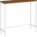 HOOBRO Narrow Console Table, 29.5" Small Entryway Table, Thin Sofa Table, Side Table, Display Table, for Hallway, Bedroom, Living Room, Foyer, White and Walnut WH75XG01