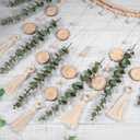 Artificial Hanging Eucalyptus Wall Decor Fake Greenery Leaves Wall Hanging Plants on Long Wooden Beads Garland Wall Art Large Boho Rustic Farmhouse Decor for Bathroom Bedroom Living Room Sage Green