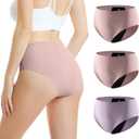 Carer 3 Pack Incontinence Underwear for Women, Washable Reusable Womens Absorbency Leakproof Incontinence Panties for Bladder Leak Protective Briefs 2XL(2 Pink/1 Purple)