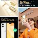 Meifigno Candy Series Case Designed for iPhone 16 Plus 6.7, [2X Screen Protectors] [Glitter Card & Wrist Strap] [MagSafe Compatible] Full Camera Protection for 16 Plus Case, Gold Titanium