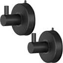 DGYB Suction Cup Hooks for Shower Set of 1 Towel Hooks for Bathrooms SUS 304 Stainless Steel Matte Black Shower Hook for Loofah 15 LB Bathroom Hook for Towels