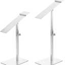 uxcell Shoe Display Stand 2 Pack Adjustable Height Shoe Risers Metal Countertop Shoe Rack Holder for Home Retail Store Supplies - Silver