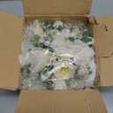 NUPTIO Artificial Flowers Ball Centerpieces: 2 Pcs 9.8 Inch Diameter Fake Kissing Rose Floral Balls for Wedding Party Bridal Shower Valentine Home - White Bouquet Arrangement Decorations for Table