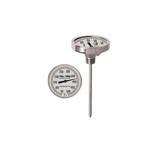 Tel-Tru UT300 Barbecue Thermometer, 3 inch aluminum dial, 6 inch stem, 50/550 degrees F