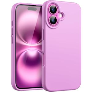 JETech Liquid Silicone Case for iPhone 16 6.1-Inch, Silky Soft Touch Full-Body Protective Phone Case, Anti-Scratch Shockproof Cover with Microfiber Lining (Pink)