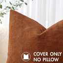 MIULEE Pack of 2 Decorative Throw Pillow Covers Soft Chenille Throw Pillows Solid Textured Cushion Covers for Couch Sofa Bedroom Living Room 18x18 Inch, Dark Rust