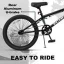 cubsala Echo 24 Inch Beginner BMX Bike for Boys Girls, Black & Black