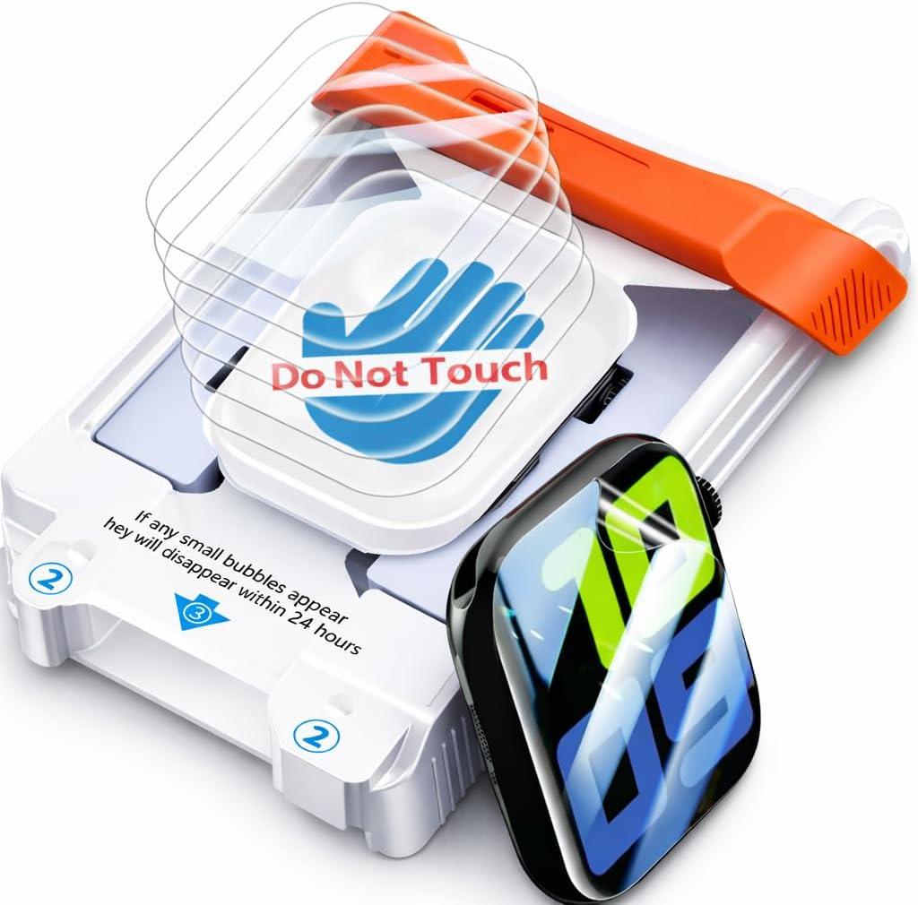 6 Pack for Apple Watch Series 11/10 Screen Protector, 46mm ONLY, Soft Film with Dust Free Installation Tray, Easy Apply, Bubble Free, Anti Fingerprint, Full Coverage, For Beginners