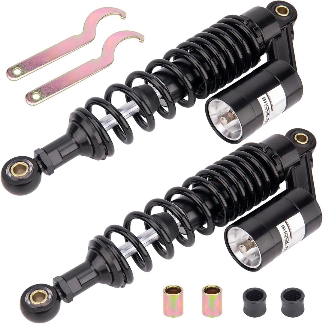 Motorcycle Rear Shock Absorber 320mm Universal Motorcycle Air Shocks Compatible with Yamaha ATV Go Kart Scooter Honda Kawasaki Suzuki Dirt Sport Bike 125cc 110cc (Black)
