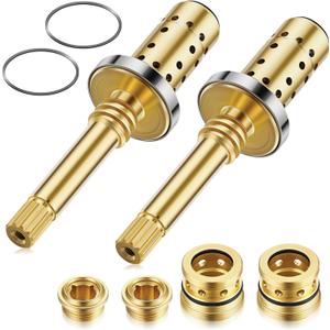 Dreyoo 2 Set Valve Rebuild Kit Replacement Compatible with Symmons Temptrol Valve, TA-10 Spindle Assembly, TA-4 Hot and Cold Seats, T-11 Washer, Fix Tub/Shower Valve Leak, Solid Brass