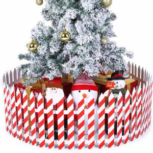 Sasylvia 30 Pcs 12inch Tall Wooden Christmas Tree Fences Christmas Tree Gate for Pets Candy Red Stripes Barrier Xmas Decoration Picket Fence Border for Dogs Xmas Party Indoor Outdoor