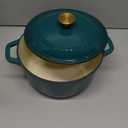 Mueller DuraCast 6 Quart Enameled Cast Iron Dutch Oven Pot with Lid, Heavy-Duty, Oven Safe up to 500 F & Across All Cooktops, Wedding Registry Ideas & Gifts, Emerald