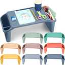 8 Pcs Kids Lap Desk Tray Bulk 19.7x9.6x7.1in Portable Lap Tray for Kids Plastic Table with Side Storage Space for Bed Classroom Laptop Children Car Activity Eating Floor (Colorful)