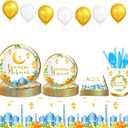 Adirasenotek 3Pcs Ramadan Mubarak Tablecloths Eid Rectangular Plastic Table Covers Disposable Tablecloths for Home Kitchen Birthday Baby Showers Party Decorations(Colorful)