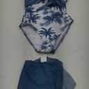 Girls Swimsuit One Piece Bathing Suit Tropical Floral with Adjustable Straps Girls'Swimwear with Cover Up, Size 9-10 Years