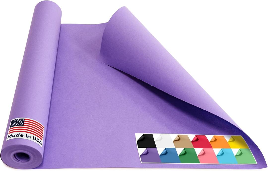 USA Made 18" x 1200" Lilac Kraft Paper Roll, 45 lbs Thickness, American Quality Colored Kraft Paper for School, Arts & Crafts, Bulletin Board - Odorless, Non-Toxic, Safe for Kids