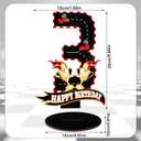 6 x Race Car Birthday Third Number Three Sign, Wooden Race Car Theme 3rd Centerpiece with Racing Track and Trophy Patterns Party Table Decoration for Birthday Party Topper Photo Props(Number 3)