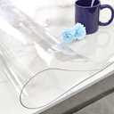1.5mm 40 x 68 Inch Clear PVC Table Cover Protector, Plastic Table Cover, Durable Desk Protector, Table Pads Protector for Writing Desk, Office&Kitchen Dining Room