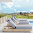 Outdoor Olefin Chaise Lounge Cushions with Pillow, 72"x 21"x5" Water Resistant and Fade Resistant Patio Furniture Lounge Chair Pads with Straps Ideal for Patio, Lawn, Garden, Light Gray