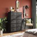WLIVE Tall Dresser with 10 Drawers, Dressers & Chest of Drawers, Dresser for Closet, Bedroom, Hallway, Living Room, Entryway, Black, A-medium Size