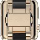 Wearlizer Compatible with Apple Watch Band 42/44/45/46/49mm Womens Stainless Steel Champagne Wristband, Black Resin Replacement Classic Strap iWatch Series 11 10 9 8 7 6 5 4 3 SE/Ultra 3 2 1