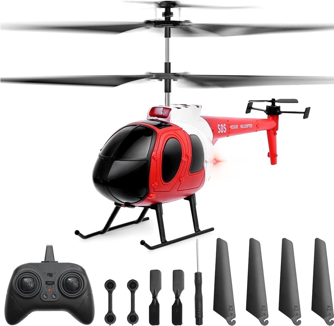 LBKR Tech RC Helicopter for Kids with Auto Hover Function, Ease to Fly Remote Control Helicopter with DualProp Stabilized, 3 Channel Stable Flight Indoor RC Helicopters for Beginners