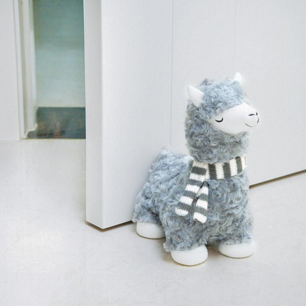 Marwood Cute Door Stopper Decorative Door Stops for Home and Office, Goat with Scarf Weighted Interior Doorstop Fabric Stuffed Animal Door Stopper Floor Decorative