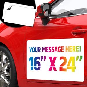 Premium Magnetic Car Signs (Blank) - Will Never Fly Off Your Vehicle/Truck Door (Upgraded Magnets) - Customize The Magnetic Sheets to Advertise Your Business | Flexible & Lays Flat | 24X16 | 2 Pack
