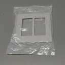 Leviton Renu Two-Gang Screwless Snap-On Wallplate, REWP2-WW, White on White