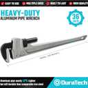DURATECH 36-inch Heavy Duty Aluminum Straight Pipe Wrench, Adjustable Plumbing Wrench, Drop Forged, Exceed GGG standard