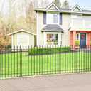 Metal Garden Fence 36 in H x 10 ft L,Border Fence Panels Animal Barrier for Dogs, No Dig Garden Fencing for Yard Patio Flower Bed Lawn Outdoor,5 Panels + 6 Stakes Black