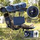 Nice C Canopy Camping Chair with Fan, Folding Umbrella Chair (1 Pack, Blue)