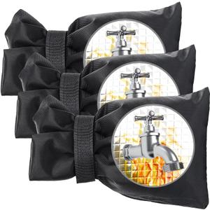 Outdoor Faucet Covers for Winter, Actgan 8.3"H x 6"W Thickened Outside Garden Faucet Socks for Freeze Protection, Reusable Insulated Faucet Covers, 3 Pack, Black