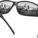 Polarized Sunglasses Fit Over Glasses for Men Women, Wrap Around Sun Glasses for Driving Fishing UV400 Protection