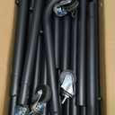 Laiensia Double Rods Garment Rack with Wheels, Clothing Rack for Hanging Clothes,4 Hooks, Multi-functional Bedroom Clothes Rack, Black