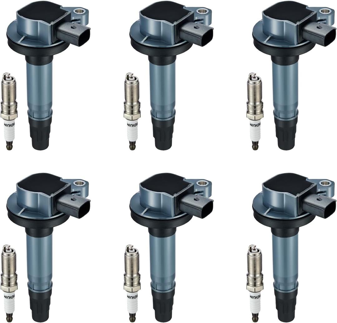 BDFHYK Ignition Coil Pack UF553 and Iridium Spark Plug SP589 Compatible with Ford F150 2015-2017 Ford Edge Flex Explorer 2011-2016 Lincoln MKS MKT MKX MKZ Ford Oem Coil Pack 3.5L Set of 6