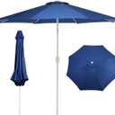 Aoodor 9 Ft Patio Market Umbrella, Outdoor Table UV Protection Umbrella with 8 Sturdy Steel Ribs, Push Button Tilt and Crank for Garden, Deck, Backyard, Poolside