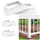 6pcs 4x4(Actual: 3 5/8" x3 5/8") Post Base Cover, Split Style Vinyl Post Skirt Black for Iron Stair railings, Balcony railings,Patios, Porches (White)