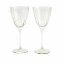Tabletops Gallery 2 Piece 11.5 Ounce Wave Wine Glass Set - Green