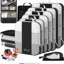 10 Set Compression Packing Cubes for Travel Essentials,Compressible Expandable Packing Cubes for Suitcase,OlarHike Luggage Organizer Bags for Travel,Handy Helper for Organizing Clothes(Black) : Clothing, Shoes & Jewelry