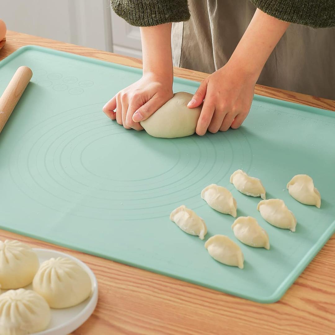 Silicone Baking Mat, 24"X16" Extra Large Nonstick Silicone Mat With High Edge, Food Grade Silicone Dough Rolling Mat For Making Cookies, Macarons, Multipurpose Mat, Countertop Mat, Placemat