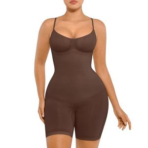 FeelinGirl Shapewear Bodysuit for Women Tummy Control Faja Seamless Hip Enhancer Thigh Slimmer Body Shaper Coffee Brown XL/XXL