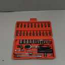 Egofine 46 Pieces 1/4 inch Drive Socket Ratchet Wrench Set, with Bit Socket Set Metric and Extension Bar for Auto Repairing and Household, with Storage Case