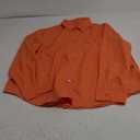siliteelon Button Down Shirts for Women Dress Shirts Long Sleeve Wrinkle Free Work Office Fitted Blouse Tops with Pocket (XX-Large, Orange)
