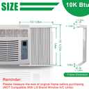 Forestchill Window Air Conditioner Side Panel with Frame, Fit Most 10,000 BTU Units, Room AC Accordion Filler Curtain Kit Replacement, Include Window AC Side Panels & Frames