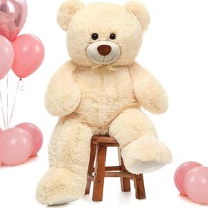 MorisMos Giant Teddy Bear Stuffed Animal 3 ft, 36 in Large Teddy Bear for Baby Shower Decor, Soft Big Stuffed Animal Plush Toy for Kid Birthday Christmas Girlfriend Valentines Gift,Beige/Cream