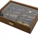 Antique Glasses Storage Box, Sunglasses Storage Case, Collection Case, Accessories Storage, Wooden, Holds 8-Slot