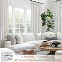 Extra Long 120 Inch Curtains,Thick Linen Lush Decor Sheer Pleated Drapes 2 Pages Viral Curtain with Hooks 10 ft Floor Length Back Tab for Living Room Light Filtering W40 xL120 x2 Panels (Beige White)